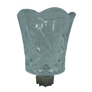 Vintage Homco Candle Holder Clear Glass Scalloped Votive Cup 3" made in U.S.A